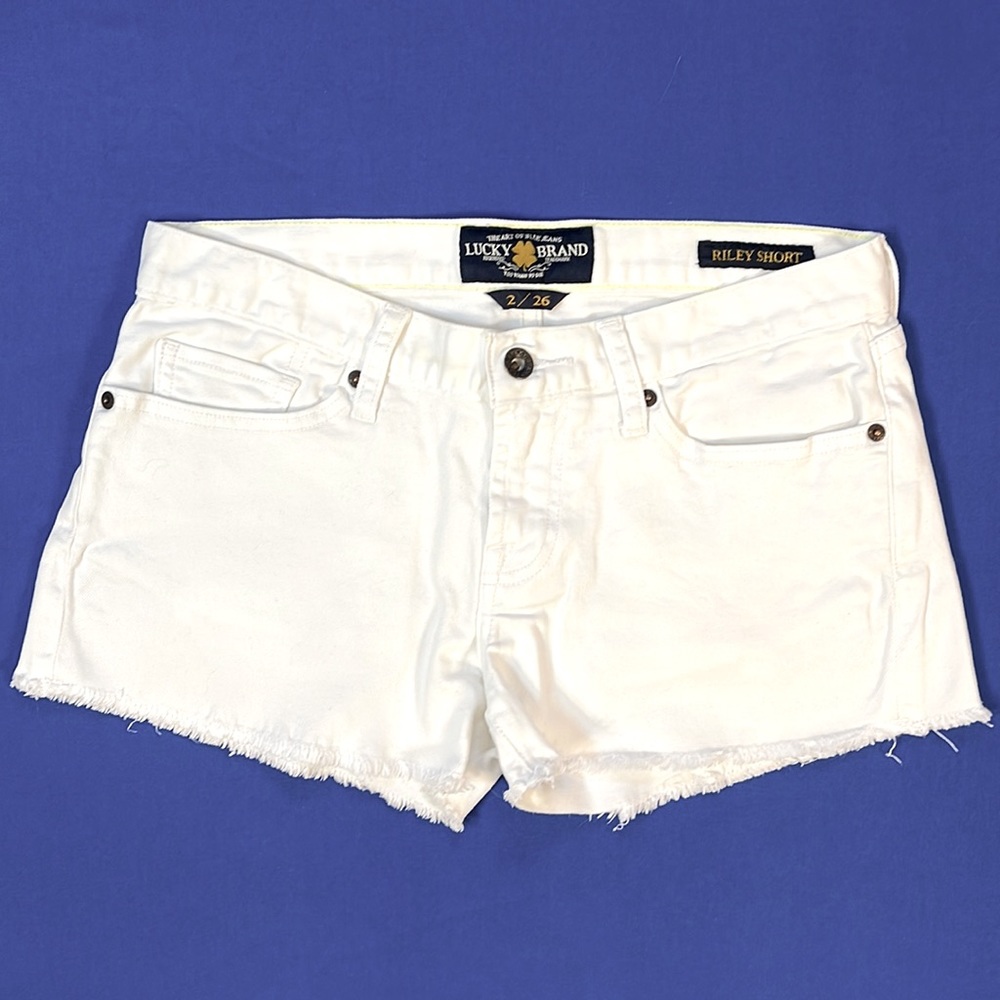 LUCKY BRAND - White Riley Shorts with Frayed Ends - Size 2/26